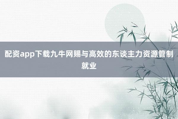 配资app下载九牛网赐与高效的东谈主力资源管制就业