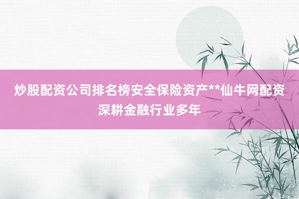 炒股配资公司排名榜安全保险资产**仙牛网配资深耕金融行业多年